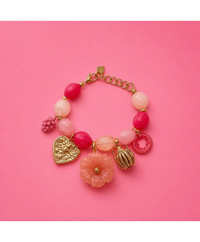 Bracelet Acier Amour Framboise