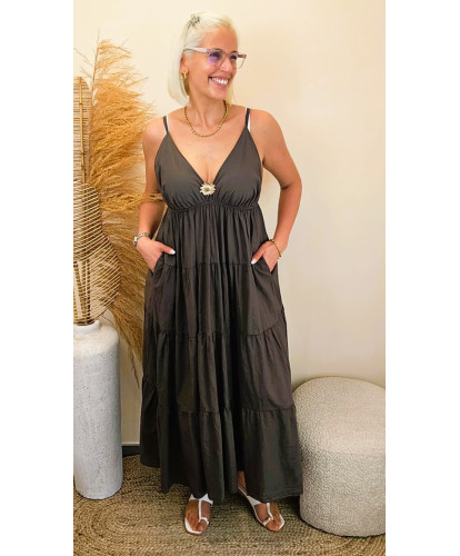 Robe Longue Sunset Chocolat - Chloe