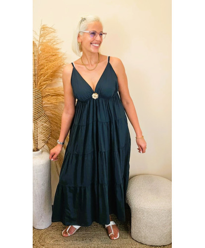 Robe Longue Sunset Noir -...
