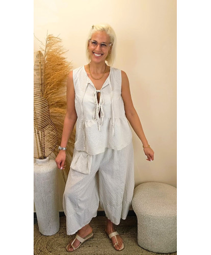 Ensemble Capri Vichy Beige - Anaelle