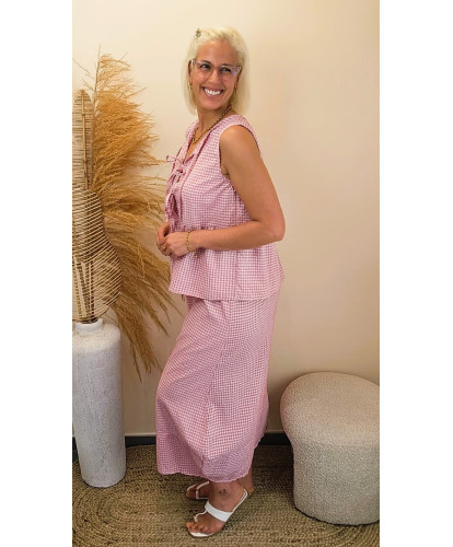 Ensemble Capri Vichy Rose - Anaelle
