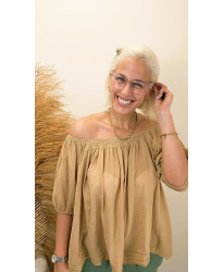 Blouse Voile de Coton Sahara Camel - Julie