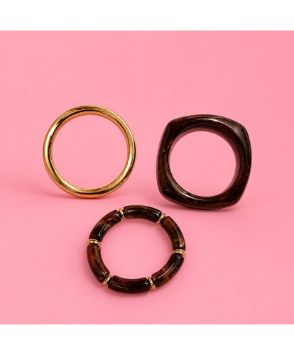 Trio de Bracelets Zinc Havana