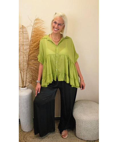 Pantalon Palazzo en Soie Choco Luxe - Zoe