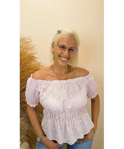 Haut Broderie Rosalie - Ambre