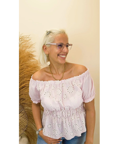 Haut Broderie Rosalie - Ambre