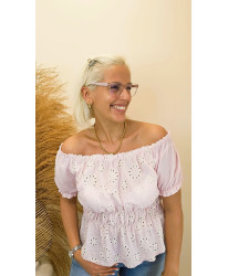 Haut Broderie Rosalie - Ambre
