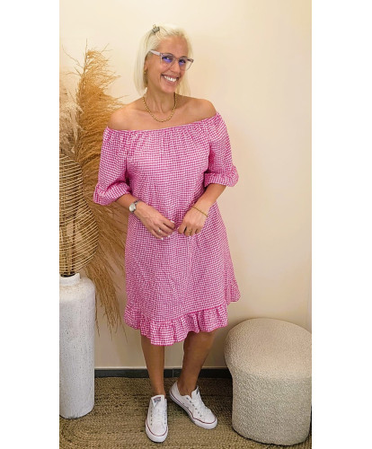 Robe Vichy "Rose Bonbon" - Marguerite
