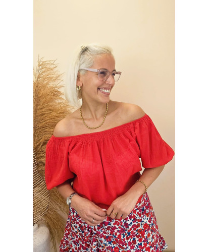 Blouse Rouge Passion - Julie