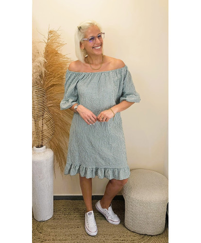 Robe "Vichy Émeraude" - Marguerite