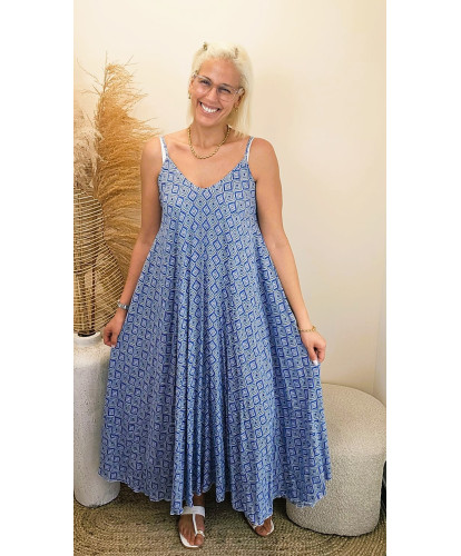 Robe Longue Santorini Blue - Hanna