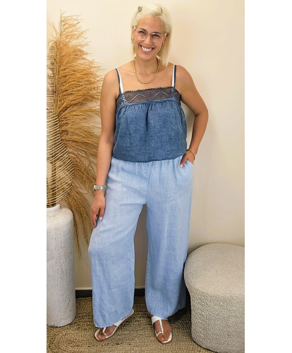 Pantalon Lin "Blue Horizon"...