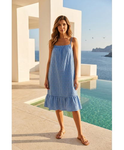 Robe Vichy Ciel d'Azur - Fatou