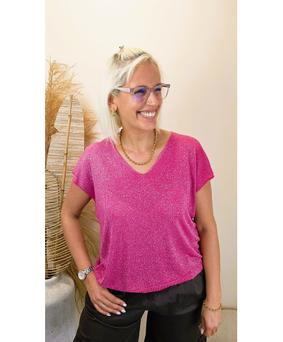 Top Lurex "Pink Stardust" -...