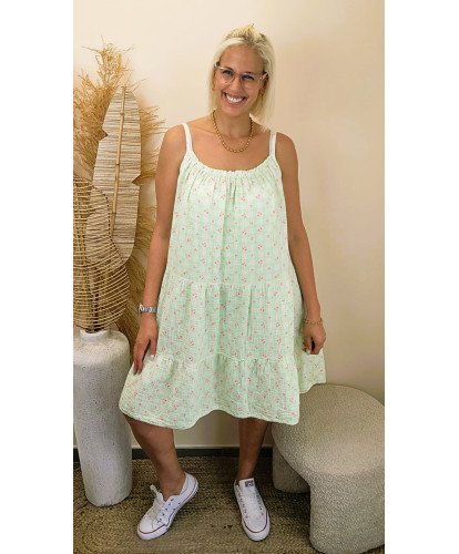 Robe Gaz de Coton "Menthe...