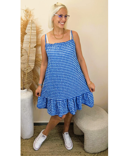 Robe Vichy Ciel d'Azur - Fatou