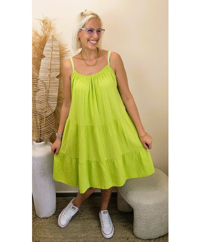 Robe Gaz de Coton Lime...