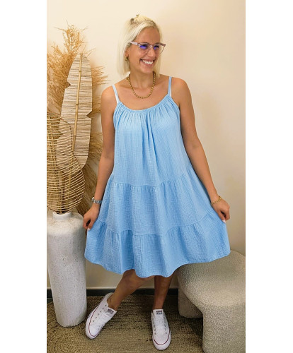 Robe Gaz de Coton Blue...