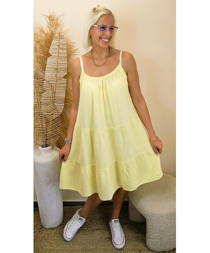 Robe Gaz de Coton Vanille Douce - Jade