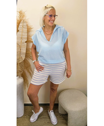Short Maille "Ciel d'Été" -...