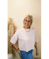 T-Shirt Marinière Rosée - Elodie