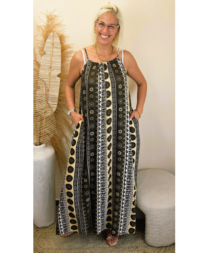 Robe Ethnic Black - Faustine