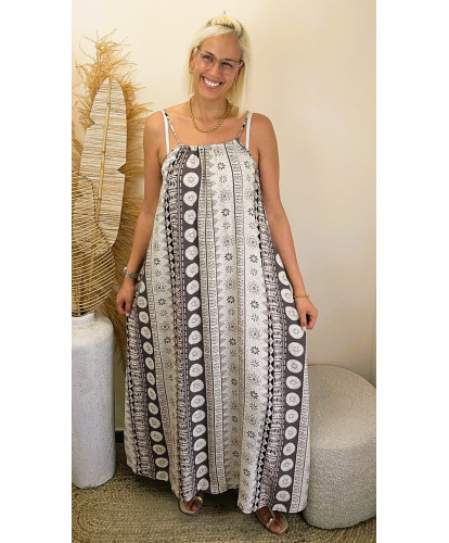 Robe Ethnic Chic Beige - Faustine