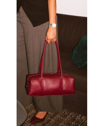 Sac Bowling Cuir Burgundy