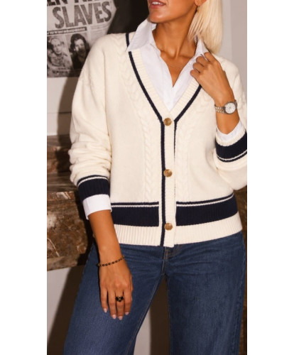 Cardigan Preppy Col...