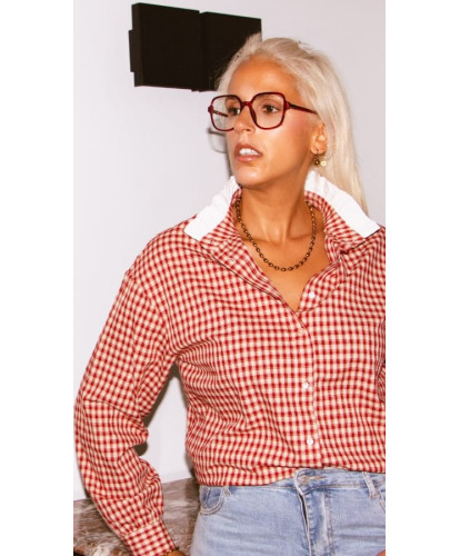 Chemise Vichy Rouge À Col...