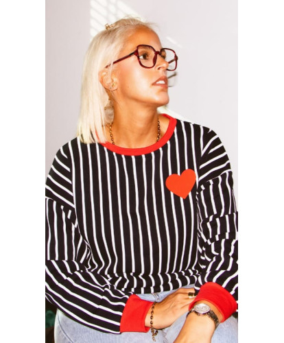 Pull Marinière Love Signature Bleu Marine - Elisa