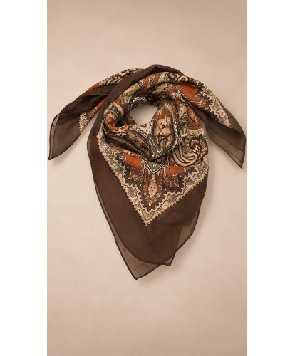 Foulard Paisley Chocolat