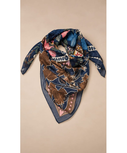 Foulard Floral Bleu Nuit