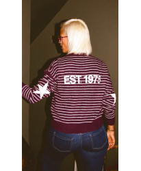 Pull Rayé Bordeaux 1975 - Kiara