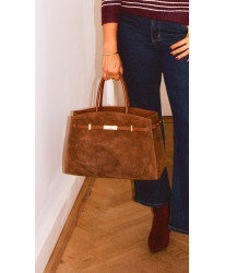 Grand Sac Cuir Nubuck Terre de Sienne