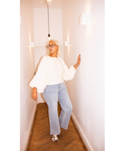 Jeans Wide Leg Revers Bleu...