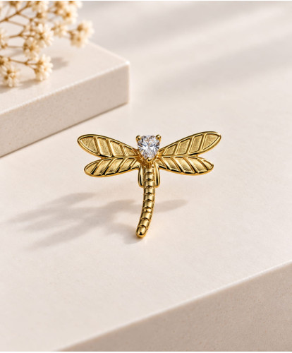 Broche Libellule Dorée