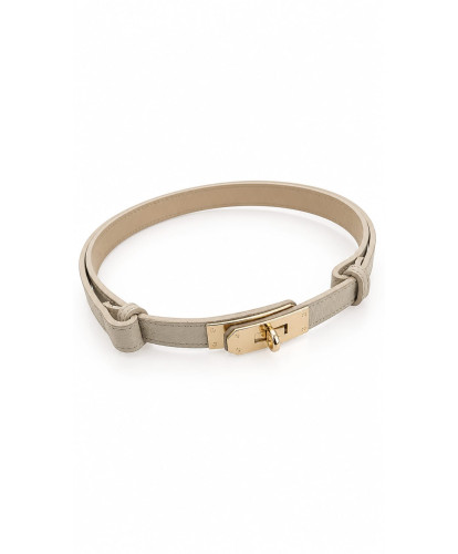 Ceinture Bijou Cuir Italien Beige