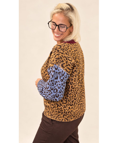 Cardigan Léopard Multicolore - Eve