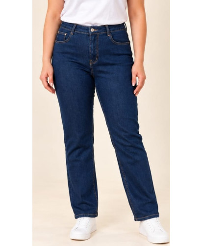 Jeans Droit Sculptant Bleu Brut - Flora