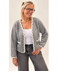 Cardigan Tressé Gris Perle - Stella