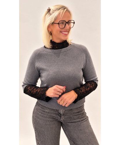 Pull Angora Gris Souris - Amandine