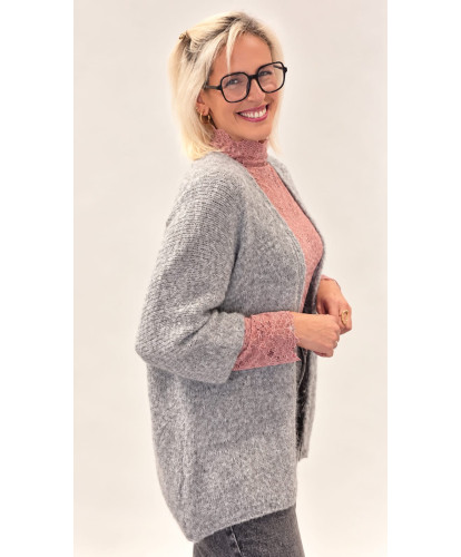 Gilet Fluffy Oversize Gris - Solene