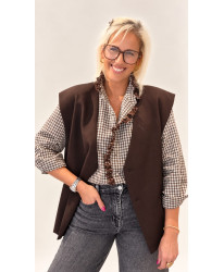 Chemise Vichy À Volants Dentelle - Pauline