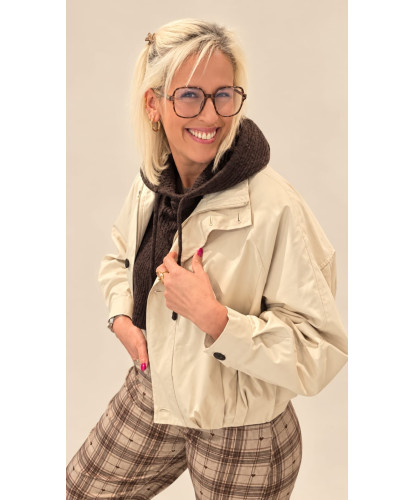 Cagoule Cape En Maille Chocolat