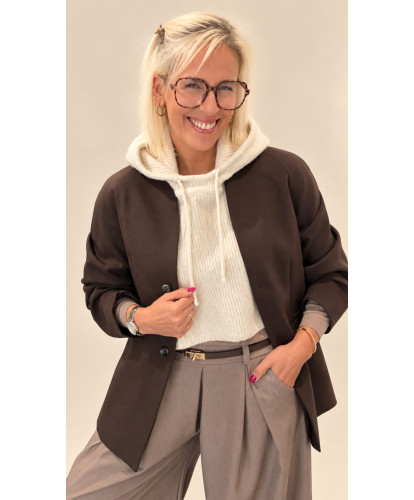 Cagoule Cape En Maille Écrue