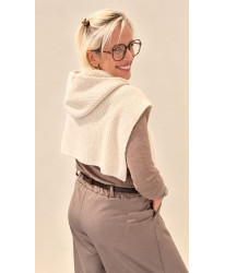 Cagoule Cape En Maille Écrue
