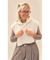 Cagoule Cape En Maille Écrue