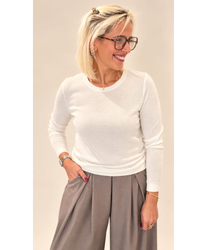 Pull Cachemire Blanc -...