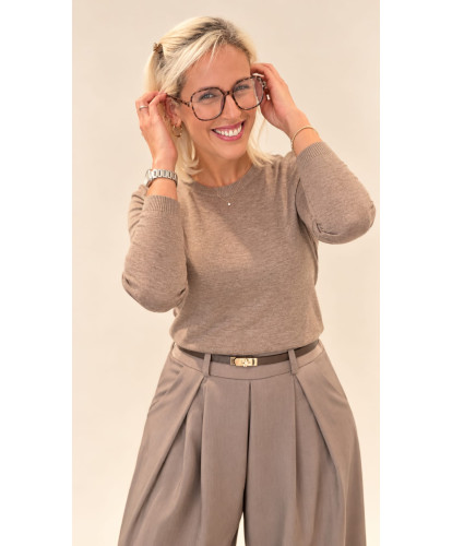 Pull Cachemire Taupe -...